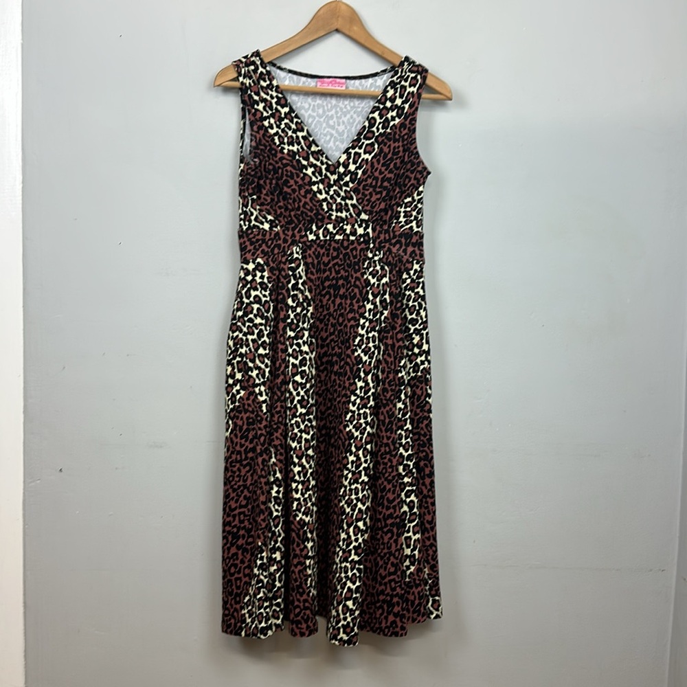NWOT Pinup Couture Scrumptious Leopard Print 50’s Rockabilly Dress  Sz M - Picture 2 of 8